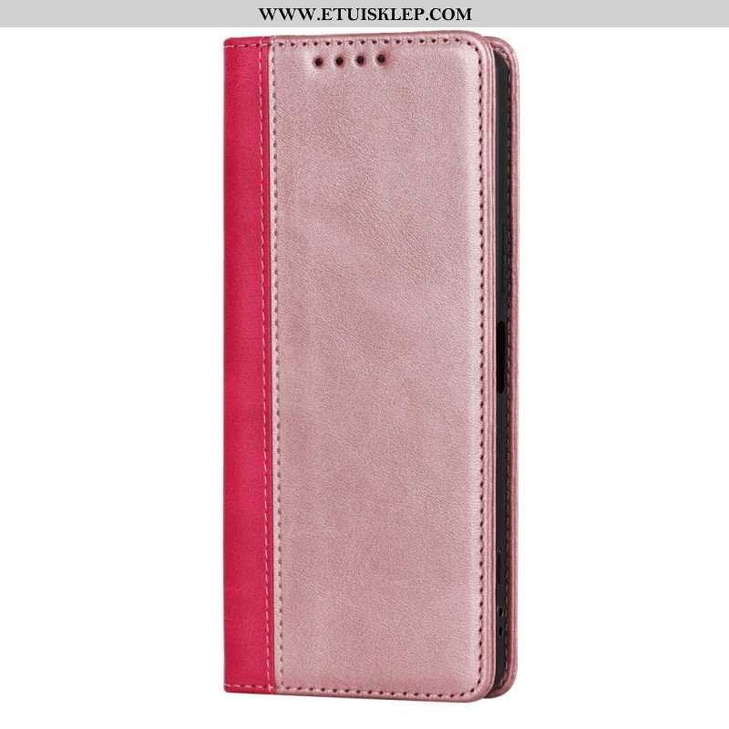 Etui Na Telefon do Sony Xperia 5 IV Etui Folio Dwukolorowy Efekt Skóry